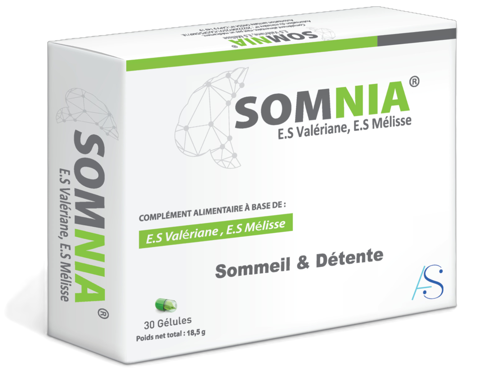 Boîte de SOMNIA - Complément alimentaire pour le sommeil avec Valériane et Mélisse